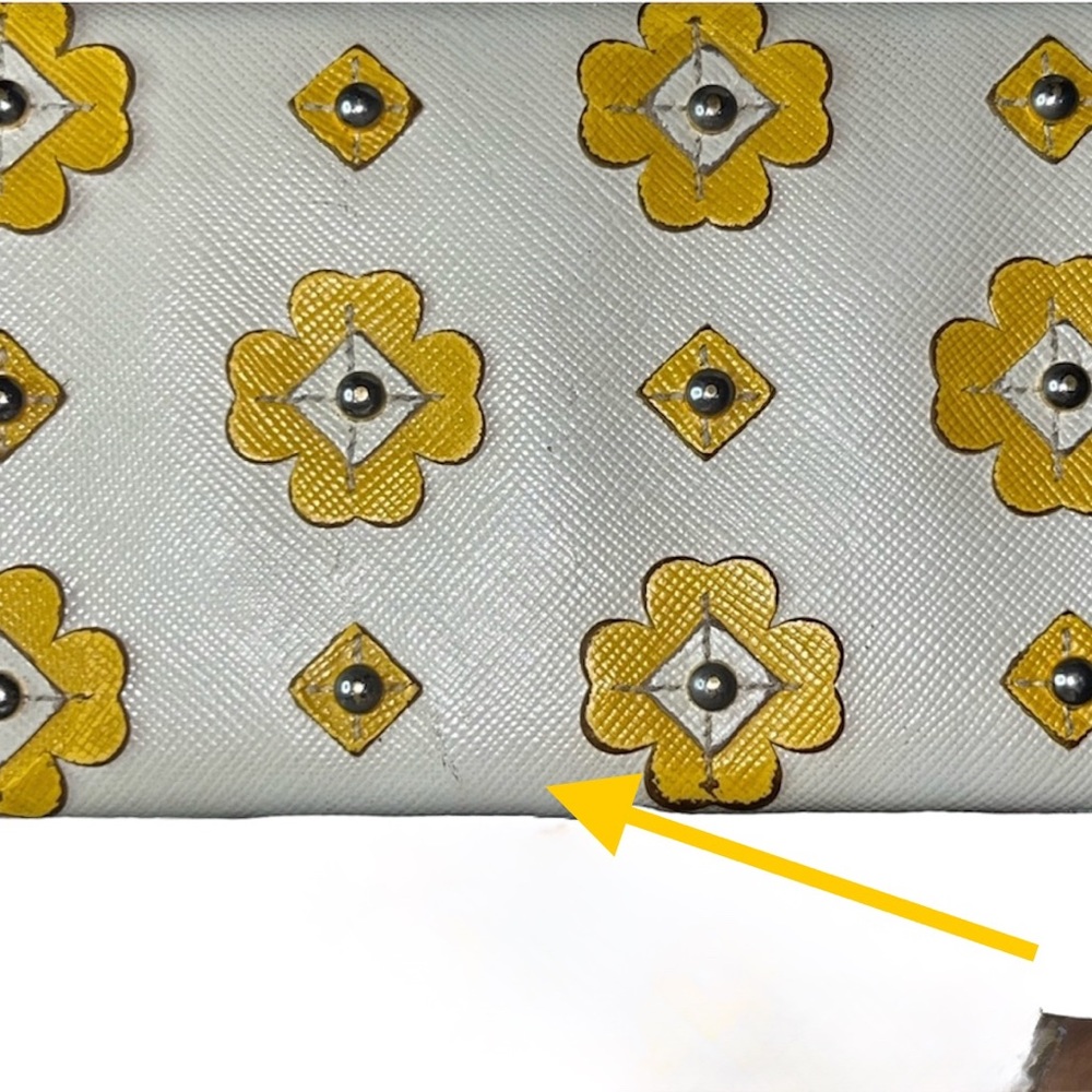 Authentic Rare Prada Staffiano Yellow Flower Long Wallet. - Picture 4 of 13